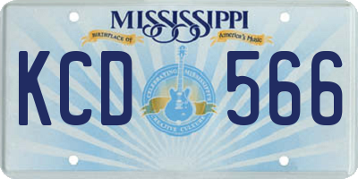 MS license plate KCD566