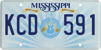 MS license plate KCD591