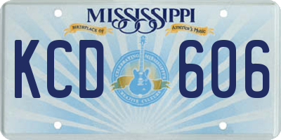 MS license plate KCD606