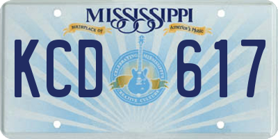MS license plate KCD617