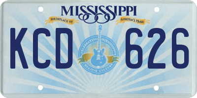 MS license plate KCD626