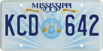 MS license plate KCD642