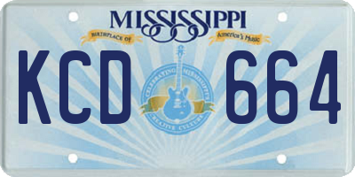 MS license plate KCD664