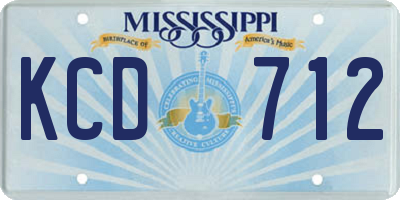 MS license plate KCD712
