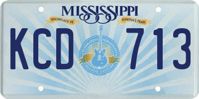 MS license plate KCD713