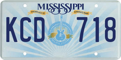 MS license plate KCD718