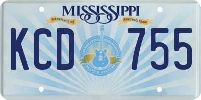 MS license plate KCD755