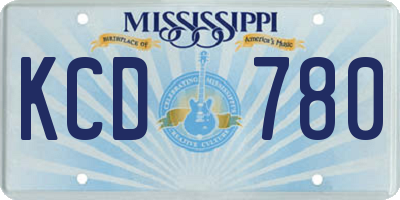 MS license plate KCD780