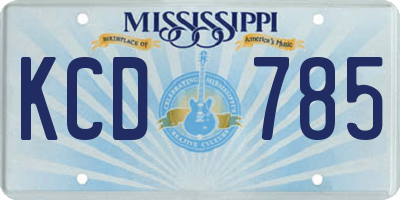 MS license plate KCD785