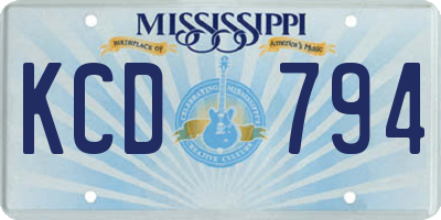 MS license plate KCD794