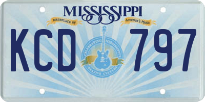 MS license plate KCD797