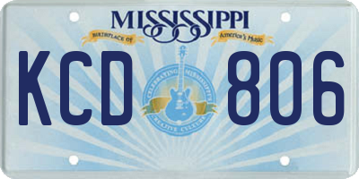 MS license plate KCD806