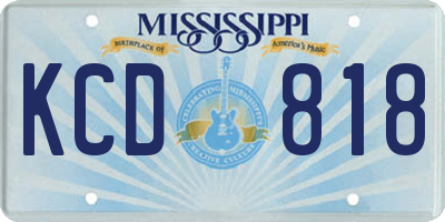 MS license plate KCD818
