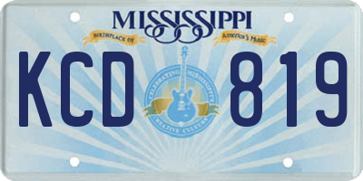 MS license plate KCD819