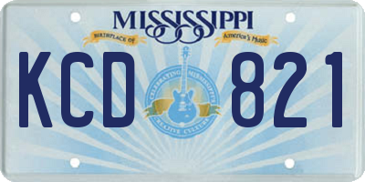 MS license plate KCD821
