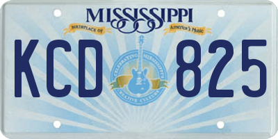 MS license plate KCD825