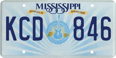 MS license plate KCD846