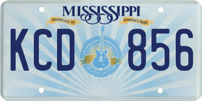 MS license plate KCD856