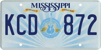 MS license plate KCD872