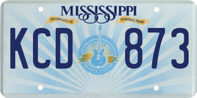 MS license plate KCD873