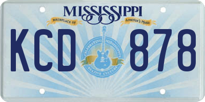 MS license plate KCD878