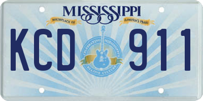 MS license plate KCD911