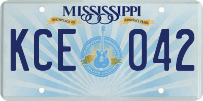 MS license plate KCE042