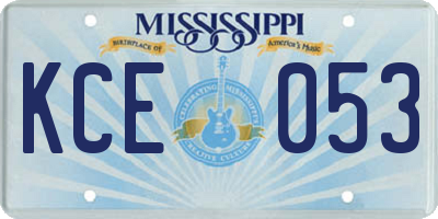MS license plate KCE053