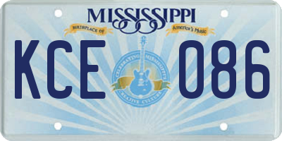 MS license plate KCE086