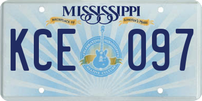 MS license plate KCE097
