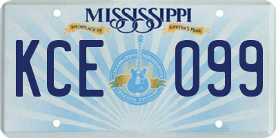 MS license plate KCE099