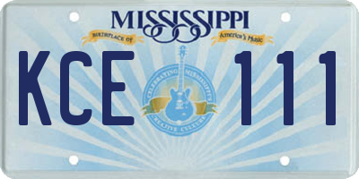 MS license plate KCE111