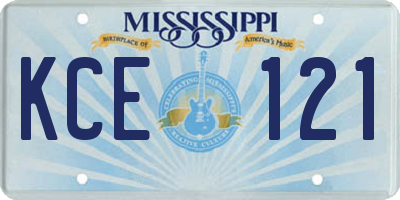 MS license plate KCE121