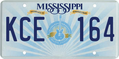 MS license plate KCE164