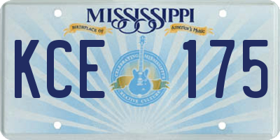MS license plate KCE175
