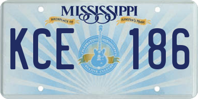 MS license plate KCE186