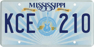 MS license plate KCE210