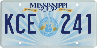 MS license plate KCE241