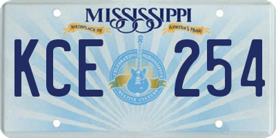 MS license plate KCE254