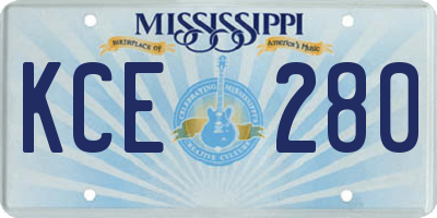 MS license plate KCE280