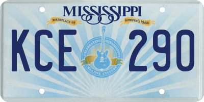 MS license plate KCE290