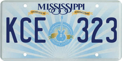 MS license plate KCE323