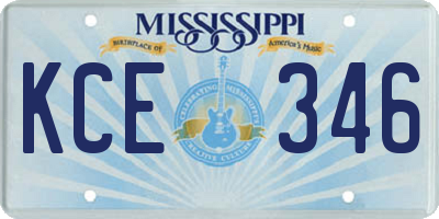 MS license plate KCE346