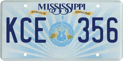 MS license plate KCE356