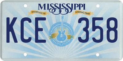 MS license plate KCE358