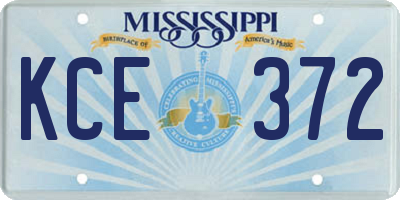 MS license plate KCE372