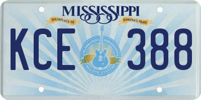 MS license plate KCE388