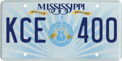 MS license plate KCE400