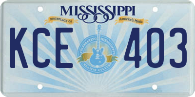 MS license plate KCE403
