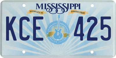 MS license plate KCE425